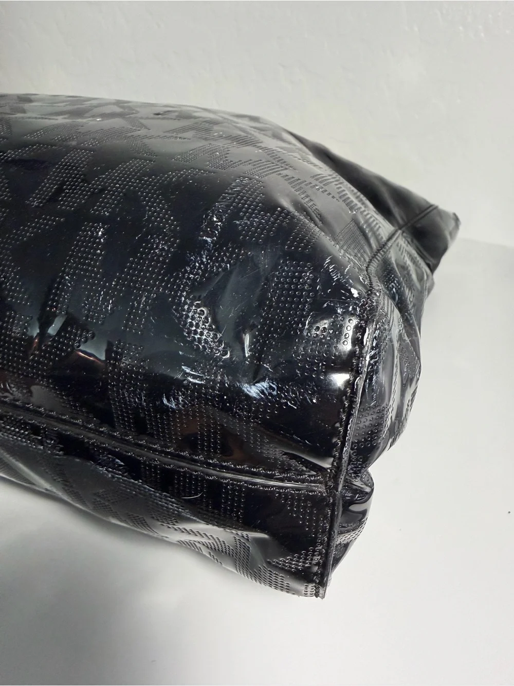 Michael Kors Black Patent Leather Tote Bag